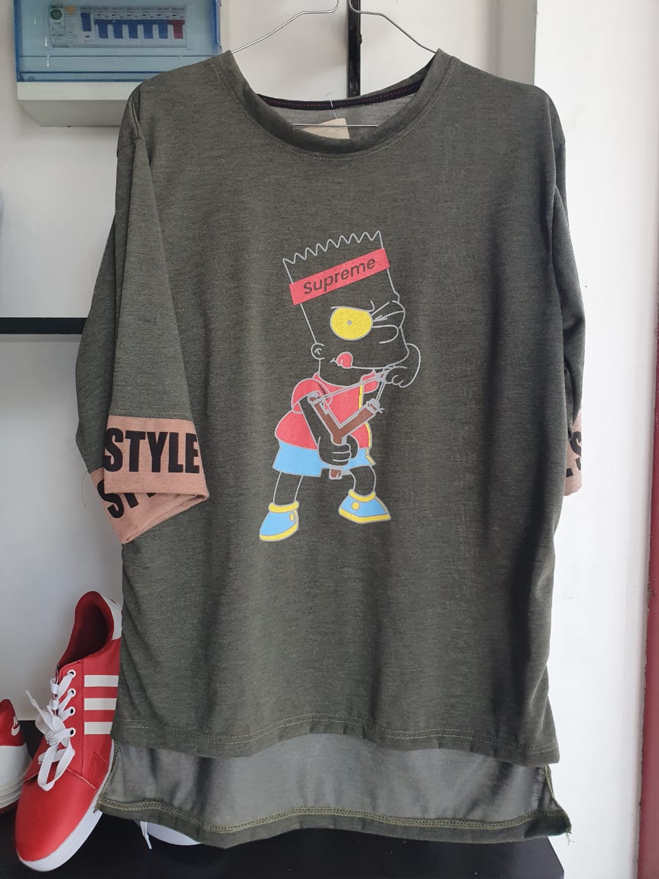 spreme drop shoulder tshirt